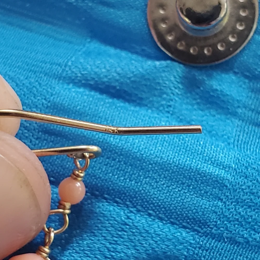 14k Gold Turquoise and Coral Earrings - Picture 6 of 6